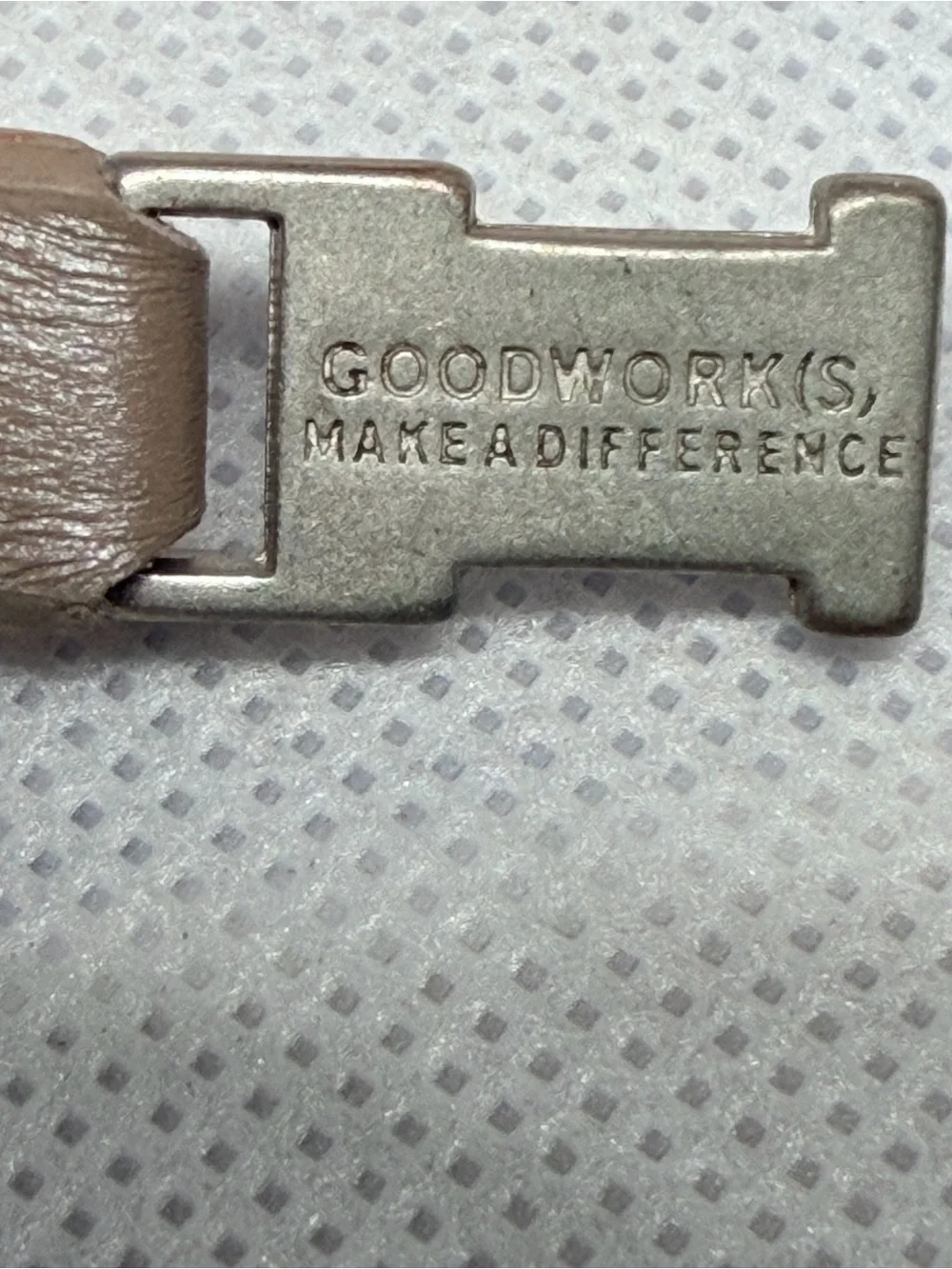 Silver-Tone 'Thank God' leather Charm Bracelet with Gray Band